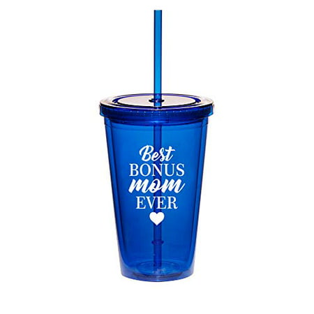 16oz Double Wall Acrylic Tumbler Cup With Straw Best Bonus Mom Ever Step Mom Mother (The Best Boobs Tumblr)