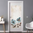 thumbnail image 3 of Non-Adhesive Static Cling Window Tint, Spring Floral Vintage Window Privacy Film Frosted, Retro Teal Tulips Botanical Summer Insulated Windows Frosted Films for Living room, 35.4 x 78.7 Inches, 3 of 9