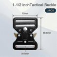 thumbnail image 2 of Heavy Duty Metal Buckles 1.5 Inch - 2 Pack Clips For Collars, Bags, And Straps, 2 of 5
