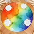 thumbnail image 2 of Rainbow Tie Dye Ink Pattern Round Fitted Tablecloth with Elastic Edge,Dining Table Cover Waterproof,Outdoor Round Tablecloth for Camping,Dining,Indoor and Outdoor, 2 of 7