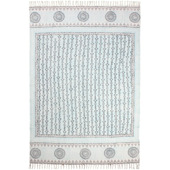 Casavani Indian Handmade Traditional Cotton Rug,Blue 2x3Ft