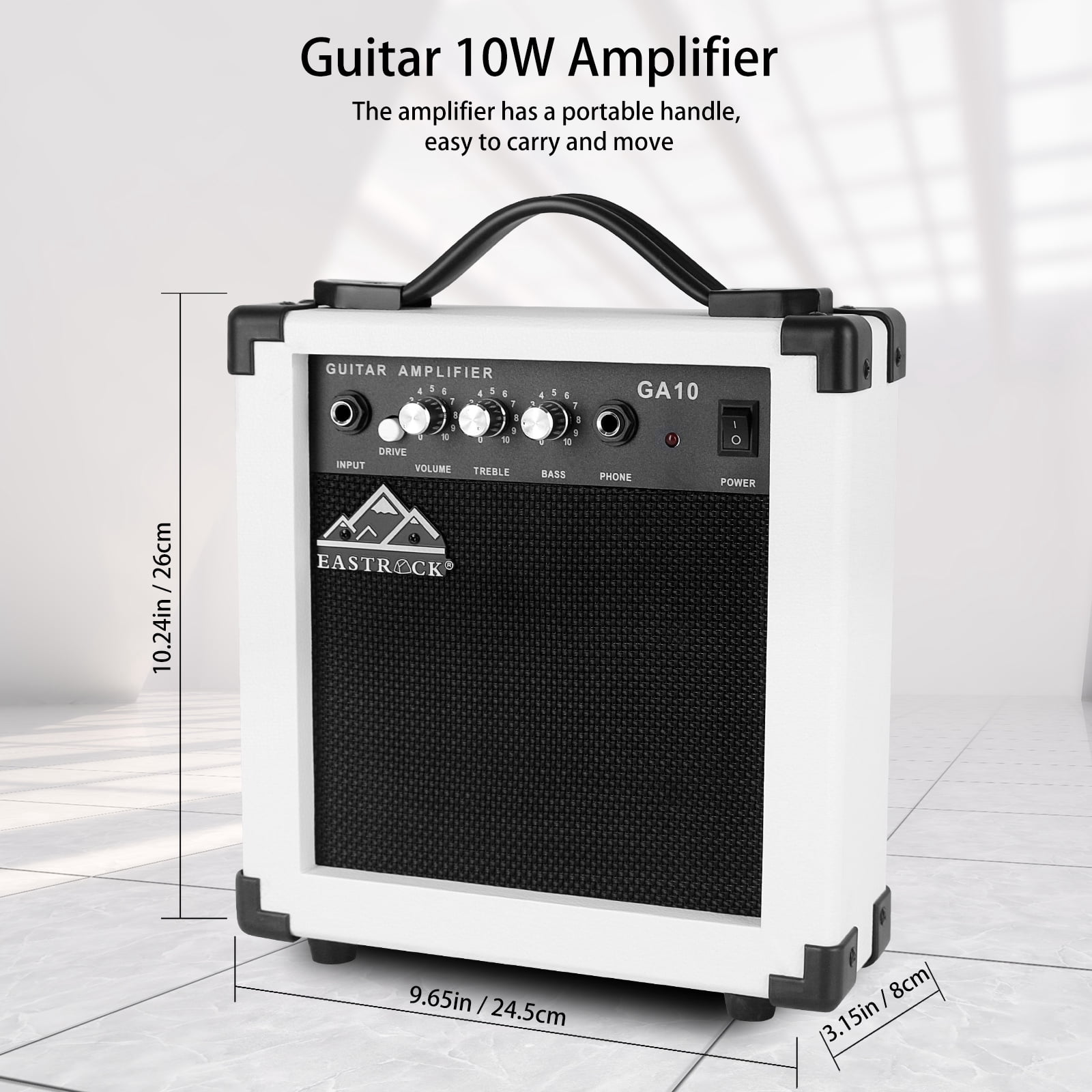 EASTROCK Electric Guitar Kits for Beginner HSS Pickup 39" Full-Size Solid Alder Body with Amp & Bag & Shoulder Strap,White