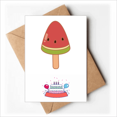 thumbnail image 1 of Watermelon Ice Popsicles Happy Birthday Greeting Cards Envelopes Blank, 1 of 3