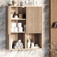 thumbnail image 1 of VERDALAY Armario de baño de pared con 2 puertas, armario de baño, vitrina de madera, armario de pared, estantería abierta, armario flotante para baño, aseo, dormitorio y cocina, 1 of 8