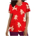 thumbnail image 1 of Blusas Médicas Navideñas Para Mujer, Manga Corta, Cuello en V, Uniforme de Enfermería, Blusa Con Bolsillos Estampados Odeerbi ODB207249, 1 of 5