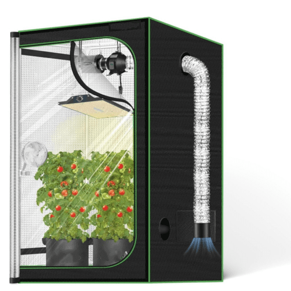 24"x24"x32" Double Transparent Viewing Door Indoor Grow Tent, Growing Tent with High Reflective Mylar & Floor Tray, Plant Tent for Indoor Hydroponics Growing