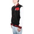 thumbnail image 2 of Naruto Shippuden Akatsuki Clan Symbol Men’s Navy & Light Gray Letterman Jacket, Black, Medium, 2 of 7