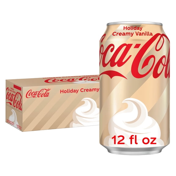 Coca-Cola Holiday Creamy Vanilla Soda Pop Fridge Pack Cans, 12 fl oz, 12 Pack