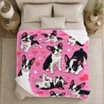 thumbnail image 5 of Cheerful French Bulldog Hearts Pattern, Playful Pet Portrait Pattern, Warm Flannel Blanket for Living Room and Reading Nook, Dog Lovers Friendship Gift, Pet Lover Home Decor, 5 of 9