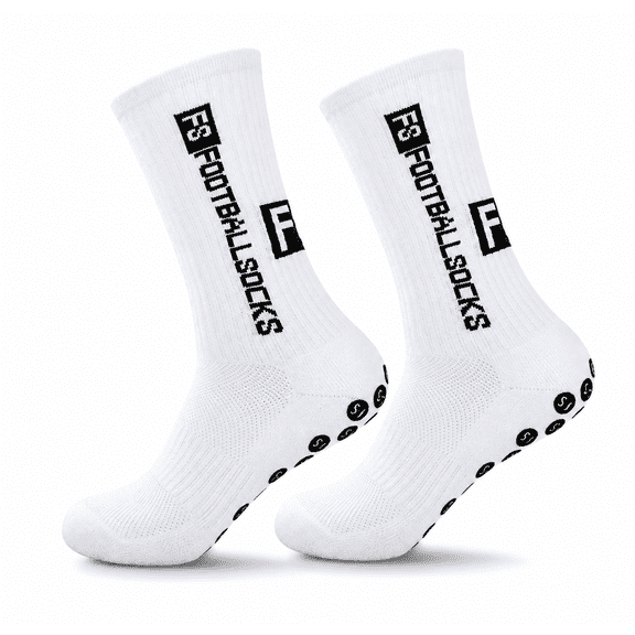 Saierfour 4 Pairs Anti-Slip Soccer Socks, Cushioned Grip Sports Socks for Men & Women, Moisture-Wicking Athletic Crew Socks for Football, Basketball & Running