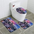thumbnail image 1 of ABPHQTO Distrito de negocios de vista aérea en Bucarest, Rumania al atardecer Juego de alfombras de baño de 3 piezas Alfombra de baño Alfombra de contorno y tapa de inodoro, 1 of 2