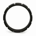 thumbnail image 2 of Stainless Steel 8mm Black IP-plated Grooved & Brushed Band Size: 7; for Adults and Teens; for Women and Men, 2 of 6