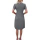 thumbnail image 4 of VISgogo Vestido casual para mujer Cuello redondo Split Manga corta Cintura alta Dobladillo curvo Vestidos de color sólido VISgogo moda, 4 of 5
