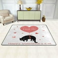thumbnail image 2 of SKYSONIC Happy Valentines Cat Non-Slip Area Rug, Black Kitten Heart Balloon Floor Carpet Comfort Floor Mats Decor for Indoor Front Porch Living Room Bedroom Kitchen, 36"x24", 2 of 5