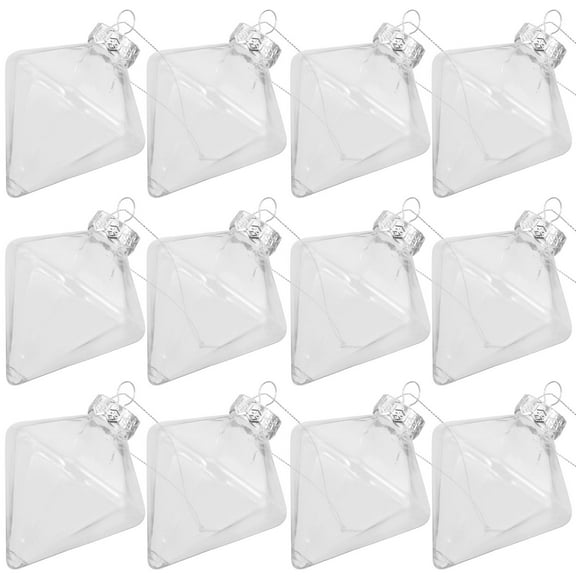 ELAYARD 12Pcs Fillable Clear Plastic Ornaments Shape for Festive Hanging
