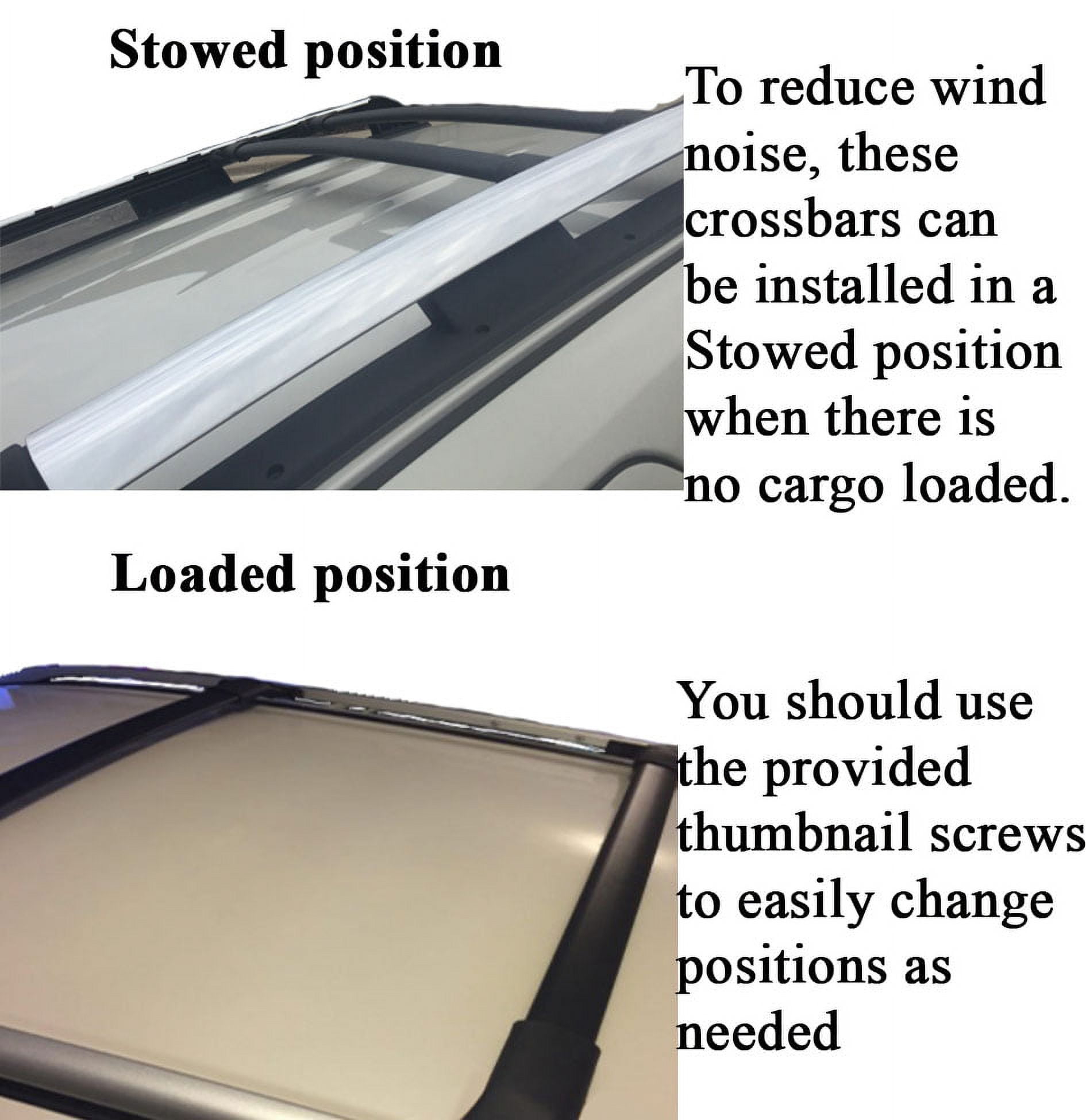BrightLines Roof Rack Cross Bars Replacement for 2013-2019 Ford Escape for Kayak Luggage Ski Bike Carrier, a Set of 2pcs, Black Aluminum