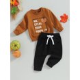 thumbnail image 4 of ZINTAOZT Toddler Baby Boys Halloween Outfits Mr Steal Your Pumpkin Sweatshirts Tops Casual Pants Set 2Pcs Fall Clothes, 4 of 8
