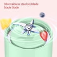 thumbnail image 5 of Fresh Juice Blender Bottle Portable 400ml, Six-blade Head Mini Juicer, USB Rechargeable Portable Juicing Cup, Home Juicer, Large Capacity Glass Juicer, 5 of 8