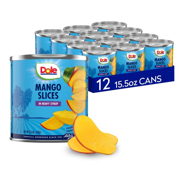 Dole Mango Slices in Heavy Syrup KKS1 - Dole Canned Fruit - Rich Source of Vitamin C - 15.5 oz Cans - 12 Pack