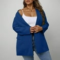 thumbnail image 3 of Fnooota Women's Blazer Jackets, Buttons Casual Long Sleeve Lapel Blazers with Pockets Blue Size XL, 3 of 7