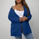 thumbnail image 5 of Tops formales,Blazer informal para mujer, liso, con botones en la parte delantera, manga larga y bolsillos, poliéster, para el trabajo o el hogar, sopatenor, 5 of 9
