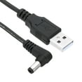 thumbnail image 4 of Cable de alimentación Uxcell USB 2.0 tipo A a conector de barril DC 5.5x2.5mm en ángulo de 90 grados, 4 piezas de adaptador de conector de cable, negro, 4 of 5