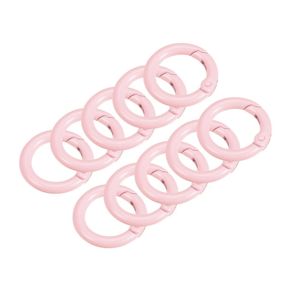 10Pack Round Spring O Rings, 1 Inch(24mm) Trigger Buckle Snap for Bags, Keyrings, Light Pink