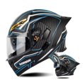 thumbnail image 3 of Casco de motocicleta para hombre aprobado por DOT, cascos abatibles con doble lente, casco de motocicleta retro vintage de cara completa, casco modular con doble lente, 3 of 5