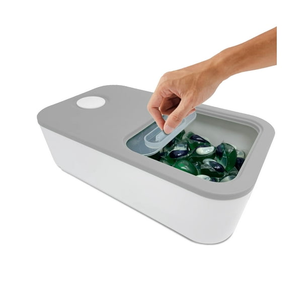 Skywin Laundry Pod Container with Sliding Lid Stylish Laundry Pod Storage Container for