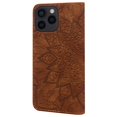 thumbnail image 6 of SaniMore Embossing Flip Wallet Case for iPhone 14 Pro, [RFID Blocking] PU Leather Cover with Card Holder & Kickstand Wrist Strap Magnetic Clasp All-Inclusive Protective Shell, Brown, 6 of 8