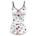 thumbnail image 4 of LIZUOJUN Pajamas For Women Set Heart Print Camisole Tops 2 Piece Sleepwear Summer Shorts Loungewear Soft Breathable Lightweight Cozy Home Pajamas - S, 4 of 4