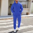 thumbnail image 6 of Fgvctg Sweat Set for Men 2 Piece Fall Lounge Set Travel Fleece Sweatsuit Plus Size Jogger Sweatpants Oversized Sweatshirt Tracksuit with Pockets Blue 2XL, 6 of 9