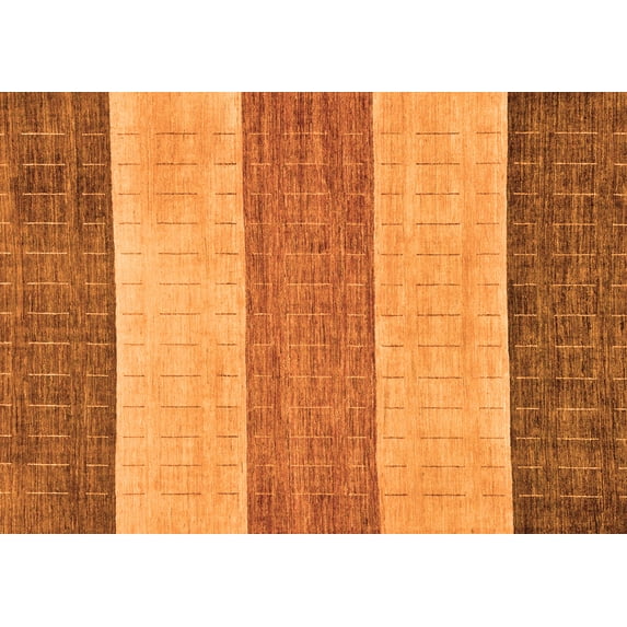 Ahgly Company Indoor Rectangle Abstract Orange Modern Area Rugs, 2' x 4'