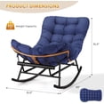 thumbnail image 2 of Indoor Oversized Papasan Rocker - Extendable Footrest & Detachable Cushion, 352lbs Sturdy Reading Lounge for Bedroom, 2 of 8