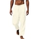 thumbnail image 1 of Pantalones largos de moda para hombre con cordón, cintura elástica, color sólido, pantalones casuales largos, pantalones para hombre, 1 of 5