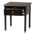 thumbnail image 2 of Baxton Studio Tamra Black Wood Nightstand with Pullout Shelf, 2 of 6
