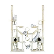 Angle View: Go Pet Club FC22 106 in. Cat Tree House with Large Houses, Beige