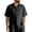 Black, variant on Linen Shirts For Men Short Sleeve Collar Button Down Mexico Shirt Summer Beach Tops White XL