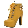 thumbnail image 1 of Chaussures Mode pour Femmes à Talon Carré Imperméables à Plateforme Bottines à Talons Hauts, 1 of 9