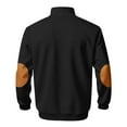 thumbnail image 6 of VNKIDY Men Stand Collar Plush Sweatshirt Zipper Front Patchwork Design Casual Athletic Pullover Jacket Fall Winter Male Long Sleeve Solid Color Autumn Streetwear Soft, 6 of 6
