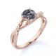 thumbnail image 4 of Anillo de Compromiso Moderno JeenMata con Cuarzo Rutilado Negro 1,1 Uds y Moissanita Oro Rosa 18 K sobre Plata, 4 of 6