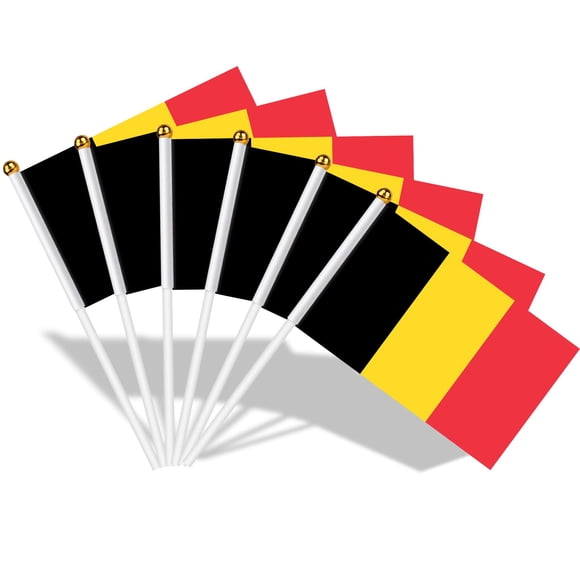 Banderas de Bélgica AhfuLife de mano 14 x 21 cm, 30 piezas