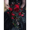 thumbnail image 6 of TETOU 12pcs Artificial Rose Flower Silk Fake Roses Real Touch for Party Wedding Centerpiece Bouquet Decor - Black, 6 of 8