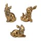 thumbnail image 2 of 3x Estatua de conejo Figura de conejo Artesanía de resina Adorno Figuras coleccionables Conejo Oro, 2 of 9