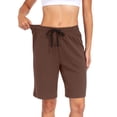 thumbnail image 4 of Cadmus Women's Casual Comfy 9" Bermuda Shorts Yoga Walking Running Drawstring Shorts with Pockets, 4 of 7