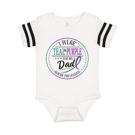

Inktastic Suicide Prevention- I Wear Teal and Purple for My Dad Gift Baby Boy or Baby Girl Bodysuit