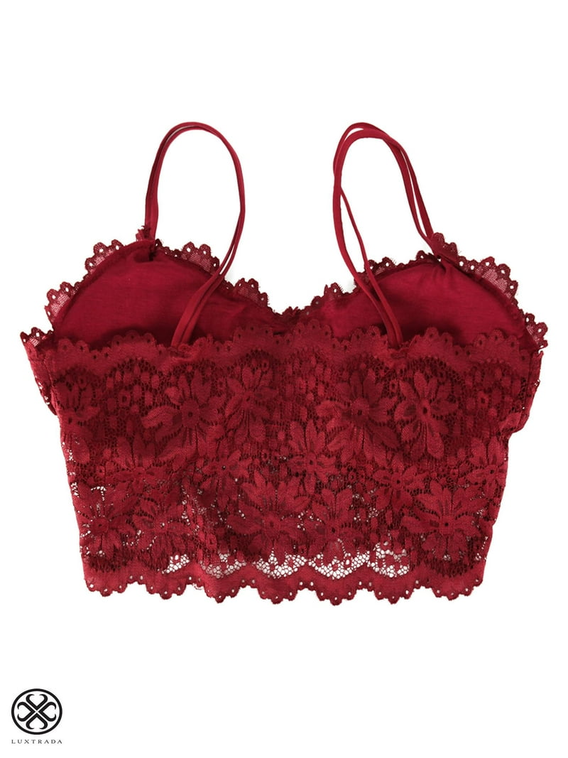 Luxtrada Womens Sexy Lace Floral Half Camisole Padded Bra Sexy