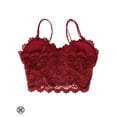 thumbnail image 5 of Luxtrada Womens Sexy Lace Floral Half Camisole Padded Bra Sexy Spaghetti Strap Bra Top V-Neck Bustier Crop Top (Red,L), 5 of 7