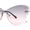 Silver - Grey Pink, variant on Womens Bubbly Butterfly Beveled Rimless Shield Sunglasses Gold - Brown Pink