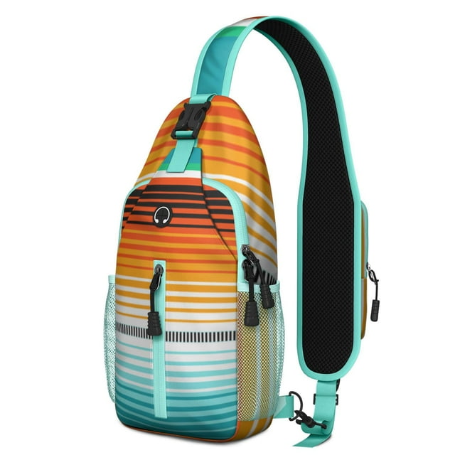 Boho Floral Crossbody Backpack Vintage Artistic Sling Bag for Students and Outdoor Use